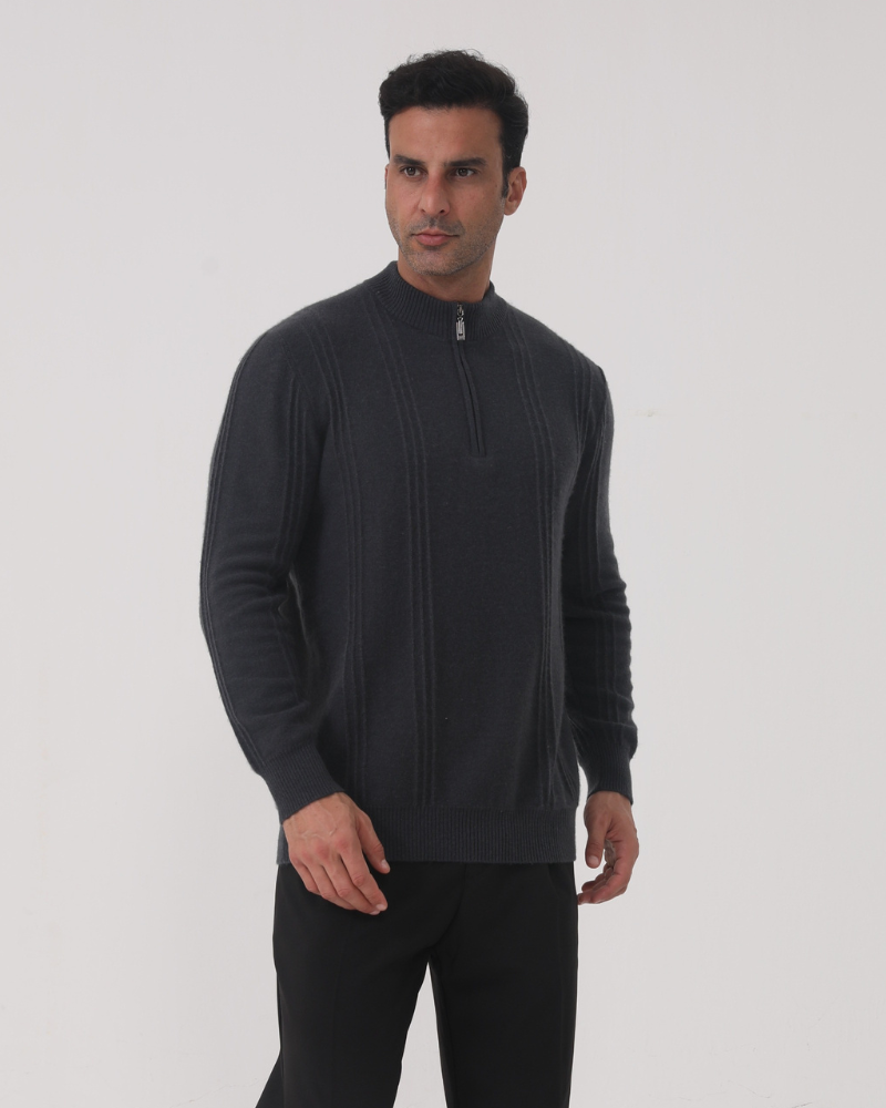 Zaragoza | 100% Cashmere Ribbed Half-Zip