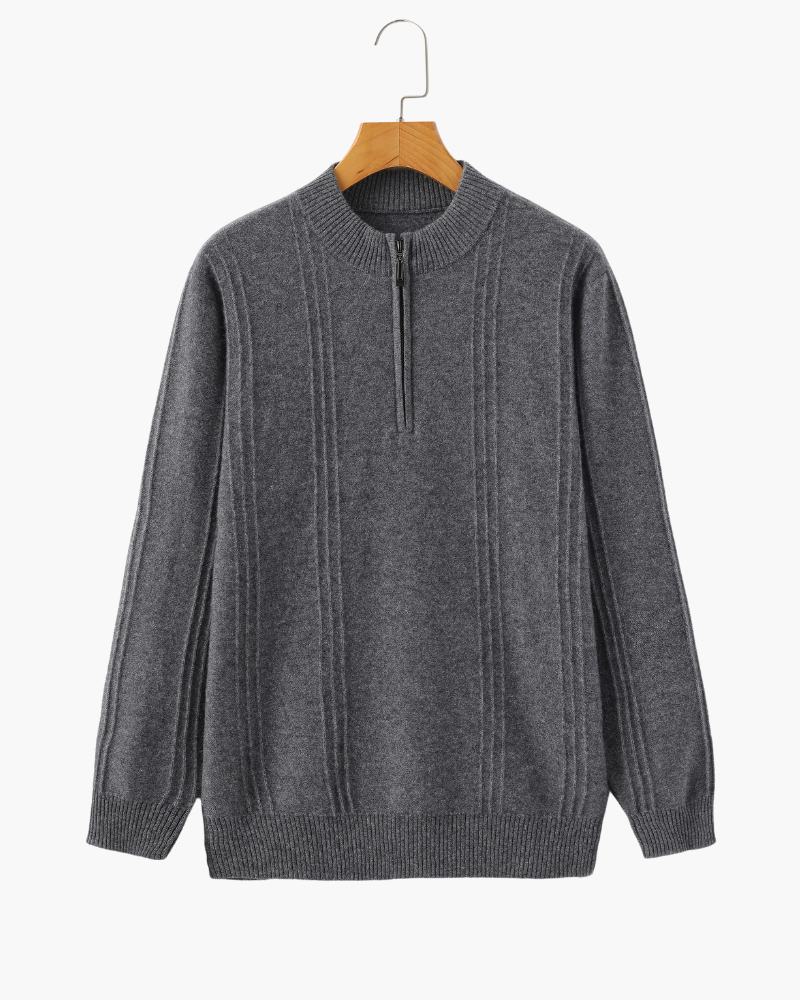 Zaragoza | 100% Cashmere Ribbed Half-Zip
