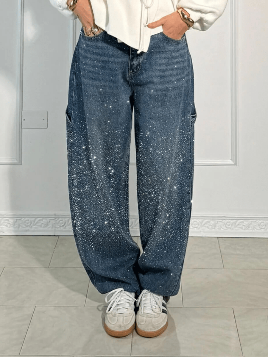Noa™ | Jeans de Carpintero con Globo y Brillos